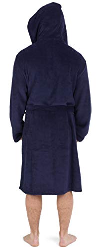CityComfort Albornoz Hombre súper Suave para Hombre (L, Azul Marino con Capucha)