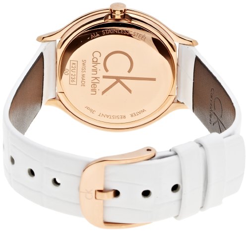 CK K2U236K6 - Reloj de Cuarzo para Mujer, Correa de Cuero Color Blanco