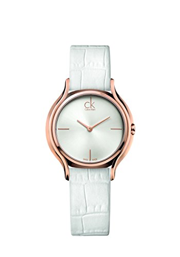 CK K2U236K6 - Reloj de Cuarzo para Mujer, Correa de Cuero Color Blanco