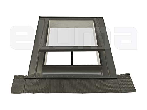 Claraboya - Ventana para tejado"BASIC VASISTAS" (apertura tipo Velux) Tragaluz por el acceso al techo/Tapajuntas incluido (45x55 Base x Altura)
