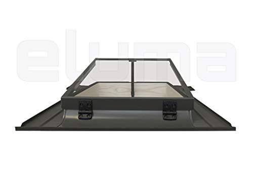 Claraboya - Ventana para tejado"BASIC VASISTAS" (apertura tipo Velux) Tragaluz por el acceso al techo/Tapajuntas incluido (45x55 Base x Altura)