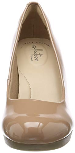 Clarks Adriel Viola, Zapatos de Tacón para Mujer, Beige (Praline Patent Praline Patent), 39 EU