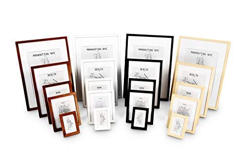 Classic by Casa Chic Paquete de 3 Marcos de Fotos 10 x 15 cm con Paspartú para Fotos 7 x 11 cm - Madera de Pino - Frente de Vidrio - Color Blanco