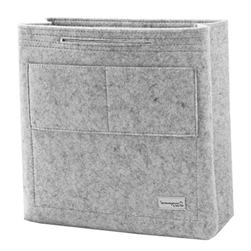 Classic Slash Organizador de Bolso - Bag Organizer con Cremallera - Bag Organizador de Mujer - Bag In Bag - Fieltro - Gris – Grande (Muy Alto) - para Bolsas Fuera 33cm