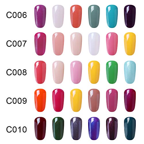 Clavuz Esmaltes Semipermanentes en Gel UV LED 6 Colores de Esmaltes de Uñas Soak-off 10ml 001