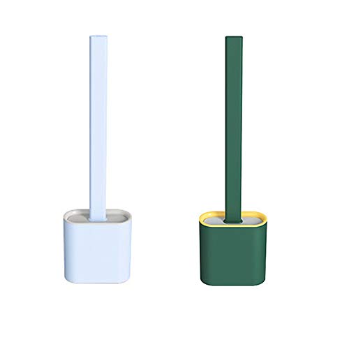Cleaning Silicone Head Toilet Brush,No Dead End Toilet Brush,Toilet Brush with Holder For Toilet Storage and Sorting, Saving Space (Two styles3)