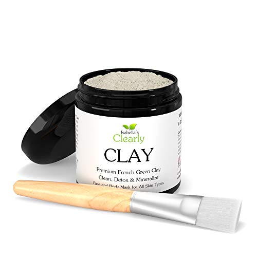 Clearly CLAY, Mascarilla Corporal y Facial de Arcilla Verde Francesa 100% Pura - Desintoxica, Aclara el Acné y Limpia los Poros. No Reseca y Sana. Mejor que la Bentonita y el Caolín.