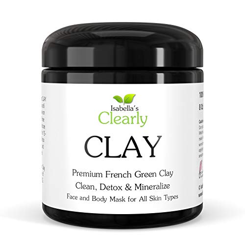 Clearly CLAY, Mascarilla Corporal y Facial de Arcilla Verde Francesa 100% Pura - Desintoxica, Aclara el Acné y Limpia los Poros. No Reseca y Sana. Mejor que la Bentonita y el Caolín.