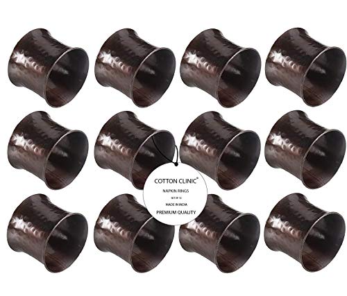 Clinica de Algodón Juego de 12 Metal Servilleteros de mesa marrón, anillos servilleteros para fiesta de navidad, Bodas, Fiestas, Uso Diario y cenas