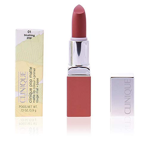 Clinique Pop Matte Lip Color y Primer 01-Blushing Pintalabios - 4 gr, blanco (0020714832964)