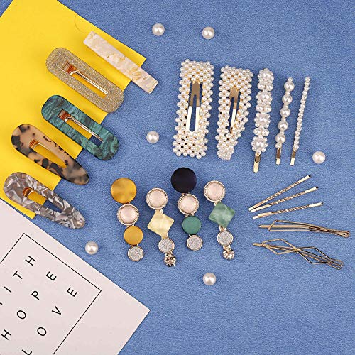 Clips de Perlas, Moda Barrettes Accesorios para el Cabello para las Mujeres 20Pcs Perla Horquilla Headwear, para Damas y niñas cumpleaños, San Valentín, Regalos