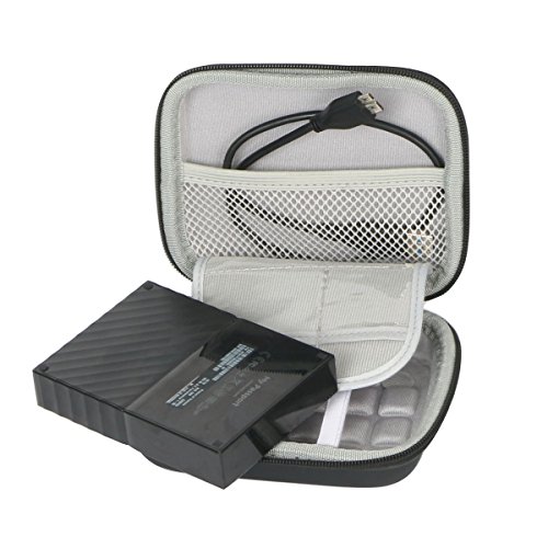 co2CREA Viajar llevar Fundas Estuche Case para WD My Passport Disco Duro portátil de 1TB 2TB 3TB 4TB / Seagate Expansion portátil 500GB 1TB 2TB 3TB 4TB(travel case)