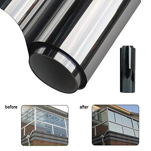 Coche de protección solar UV etiquetas en las vent Impermeable Window Film Una forma de espejo de plata de aislamiento pegatinas UV Rechazo de privacidad Windom Tint Films decoración del hogar 200x50C