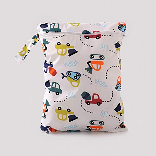 Cochecito bolso colgante de una sola capa bolsa de pañales de almacenamiento de la cremallera bolsas de pañales azul Coches de impresión reutilizable lavable del pañal Colgando Organizador