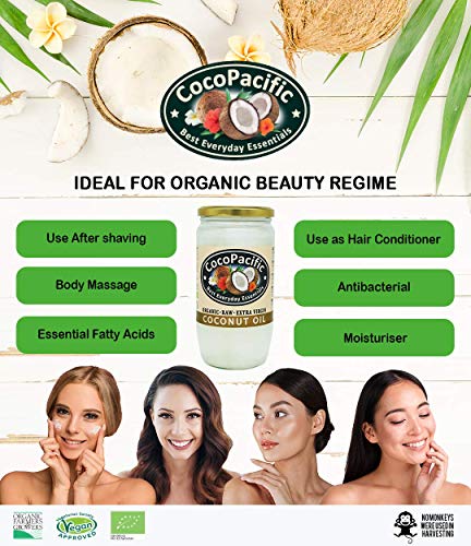 CocoPacific - Aceite de coco virgen extra bio y crudo, 750 ml