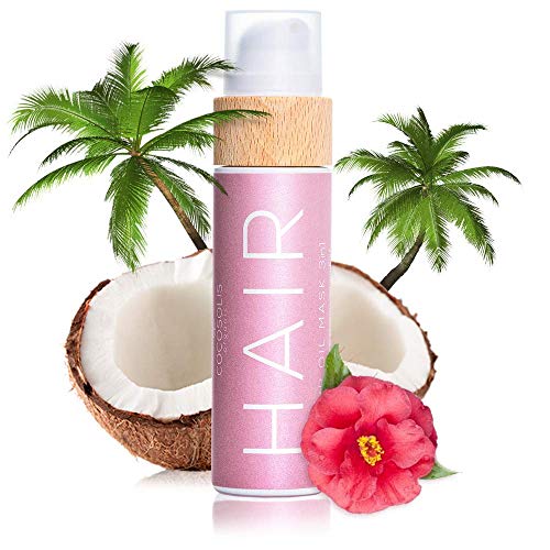 COCOSOLIS Aceite orgánico para el cabello 3 en 1 con aceites esenciales- Reparador pello, mascarilla pello y protector solar cabello - Para cabello, uñas, pestañas - Aroma tropical (110 ml)