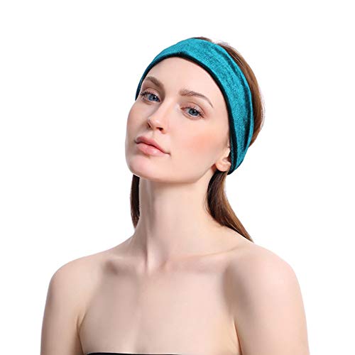 Cocoty-store Diademas Mujer Elástica Turbantes Flor impresión Diademas Deporte Nudo Banda para Cabello Yoga Cabeza Wraps(Azul
