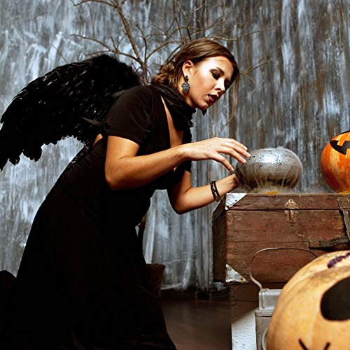 CODIRATO Alas de Angel Negras con Correas de Hombro Alas de Ángel de Plumas Ligera Alas Negras Maléfica para Fiestas de Disfraces, Halloween y Navidad (40x60cm/16x24inch)