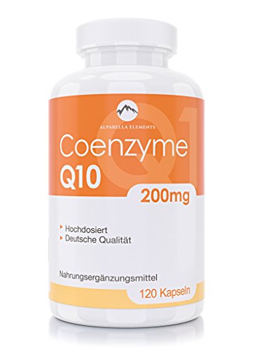 Coenzima Q10 - 100% VEGANO - ALTA DOSIS - 120 Cápsulas con 200mg de Coq10 cada una - MADE IN GERMANY