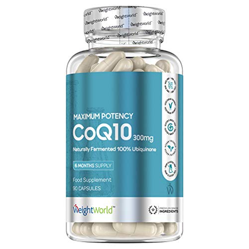 Coenzima Q10 300mg | Suplemento CoQ10 De la Ubiquinona Antioxidante Natural Anti Edad, Mejora Sistema Inmunológico y Cardiovascular, Regenerador Celular Máxima Absorción, 90 Cápsulas Vegano