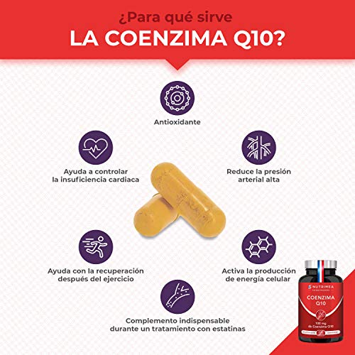 Coenzima Q10 Piel Huesos Potente Antioxidante Colesterol CoQ10 Anti Edad Regenerador Celular Arrugas Lineas de Expresión Ubiquinona Tratamiento 4 Meses Sistema Cardiovascular Inmunológico