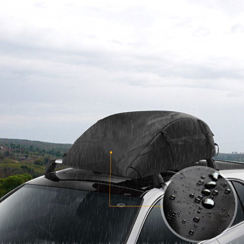 Cofre Techo de Coche, Bacas y Portaequipajes Maletero Impermeable Plegable Carga en el Techo Caja de Almacenamiento para Viaje Fácil de Instalar 420-580L (15/20 Pies Cúbicos) (110 * 86 * 43cm)