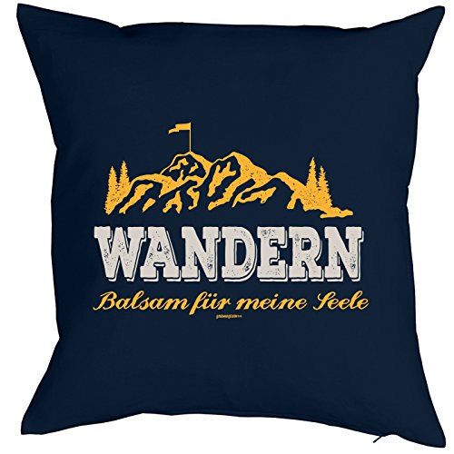 Cojín: Senderismo Bálsamo para mi alma. Präsent pequeño con diseño de impresión