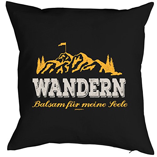 Cojín: Senderismo Bálsamo para mi alma. Präsent pequeño con diseño de impresión