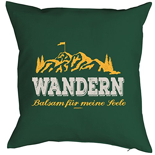 Cojín: Senderismo Bálsamo para mi alma. Präsent pequeño con diseño de impresión