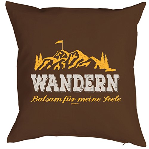 Cojín: Senderismo Bálsamo para mi alma. Präsent pequeño con diseño de impresión