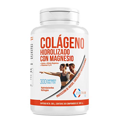 Colágeno hidrolizado con calcio para huesos y articulaciones – Colágeno con vitamina C y vitamina D para ayudar a la energía del día a día (300)