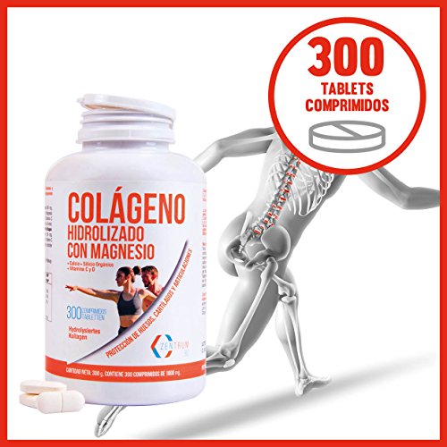 Colágeno hidrolizado con calcio para huesos y articulaciones – Colágeno con vitamina C y vitamina D para ayudar a la energía del día a día (300)