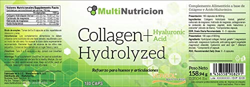 Colageno Hidrolizado Verisol® + Acido Hialuronico + Magnesio | 180 Capsulas