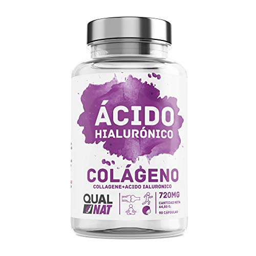 Colágeno Marino con Ácido Hialurónico Cápsulas | Vitamina C| Para Una Piel Radiante y Un Buen Mantenimiento las Articulaciones – 90 Cápsulas - Qualnat