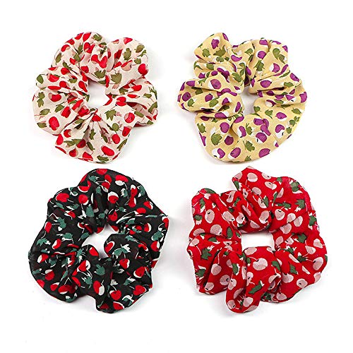 Coleteros de pelo de terciopelo, de gasa y satén, 4 unidades