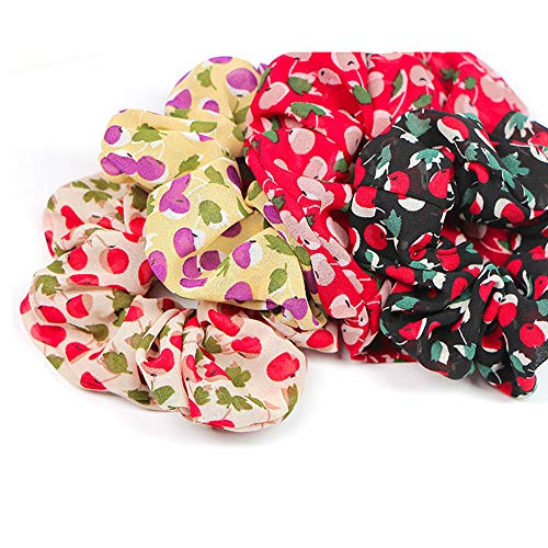 Coleteros de pelo de terciopelo, de gasa y satén, 4 unidades