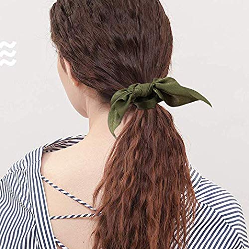 Coleteros para el pelo, de terciopelo, elásticos, suaves, de gasa, con lazo de flores vintage, para niñas y mujeres, con bolsa de almacenamiento