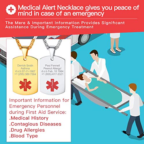 Colgante Acero Inoxidable Plateado con Cadena de Trigo Espiga 50cm Ajustable Collar de Hombre y Mujer Personalizado Informaciones