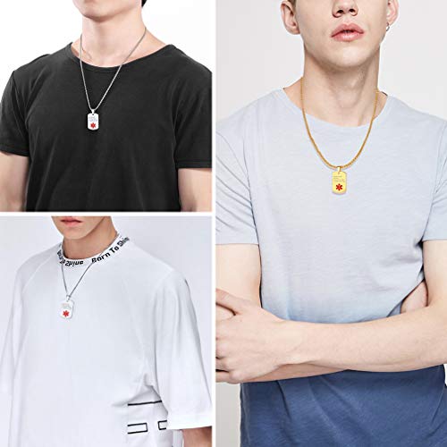 Colgante Acero Inoxidable Plateado con Cadena de Trigo Espiga 50cm Ajustable Collar de Hombre y Mujer Personalizado Informaciones