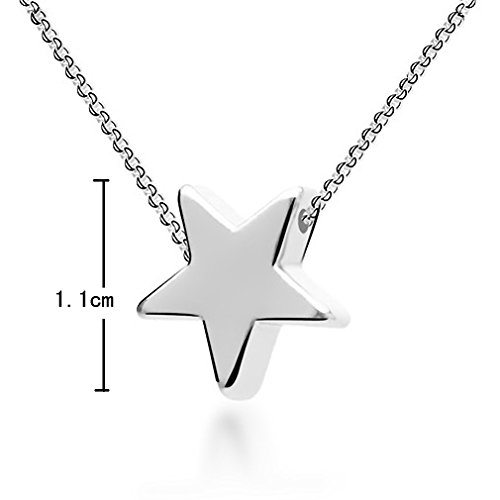 Colgante con forma de estrella, plata de ley 925, cadena de 45 cm