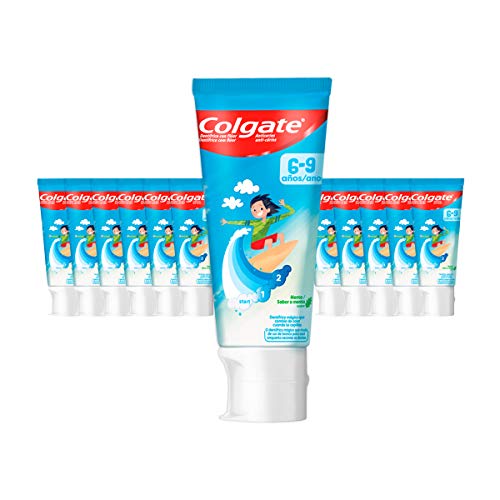Colgate Pasta De Dientes Infantil, Cambia De Color Al Cepillarte, Anticaries, Menta Suave - Pack 12 uds x 50 ml