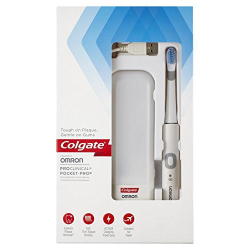 Colgate ProClinical Pocket-Pro - Cepillo de dientes eléctrico recargable, color blanco