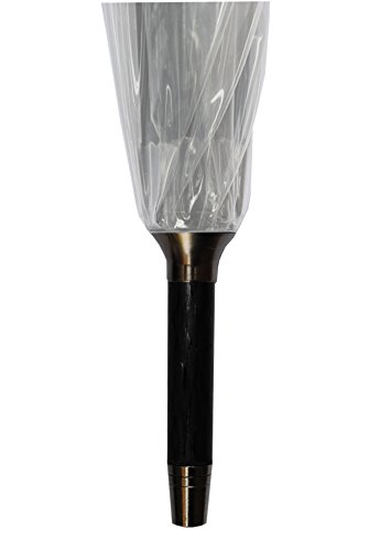 COLLAR AND CUFFS LONDON - 134 cm Arco - A Prueba DE Viento - Muy Fuerte - Paraguas Transparente - Estructura Reforzada con Fibra de Vidrio - Automático - Paraguas Largos - Grande - Ribete Negro