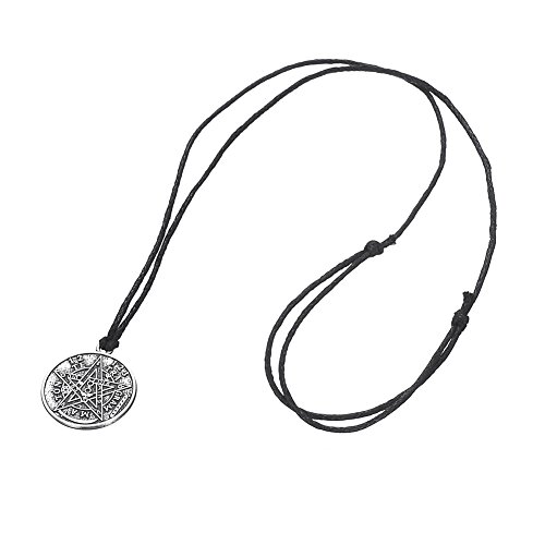 Collar con colgante de anzuelo de anzuelo, collar vikingo, tetragrammatón hebreo, talismán, amuleto de amor, pentagrama, amuleto para mujeres, hombres, niños, novio