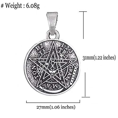 Collar con colgante de anzuelo de anzuelo, collar vikingo, tetragrammatón hebreo, talismán, amuleto de amor, pentagrama, amuleto para mujeres, hombres, niños, novio
