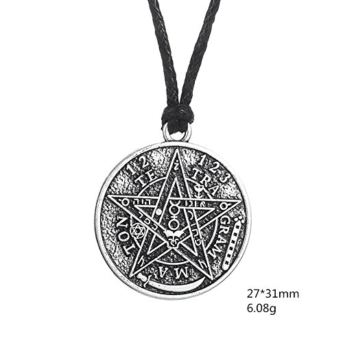 Collar con colgante de anzuelo de anzuelo, collar vikingo, tetragrammatón hebreo, talismán, amuleto de amor, pentagrama, amuleto para mujeres, hombres, niños, novio