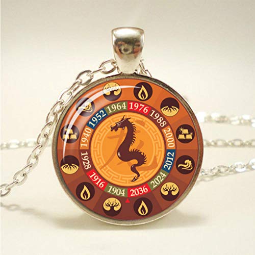 Collar Conchas Collar Colgante de Zodiaco Collar de Cadena Larga de Plata con Bala de Cristal Collar artístico Imagen representativa Moda