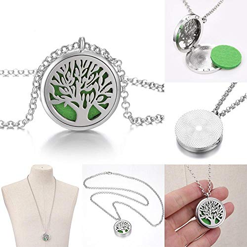 Collar Difusor De Aceite Esencial De Aromaterapia Nuevo Collar De Aromaterapia Difusor Colgante Árbol De La Vida Medallones Abiertos Colgante Aroma Perfume Difusor De Aceite Esencial Collare