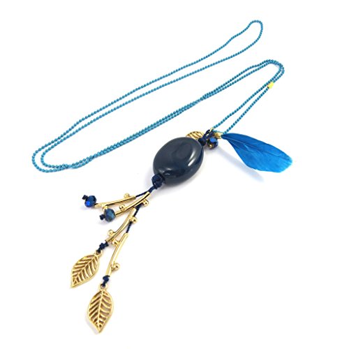 Collar largo étnica 'Cheyennes'azul.