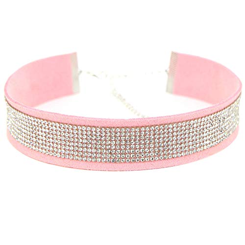 Collares Collar De Vellón Coreano Con Tachuelas De Diamante Exagerado Elemento De Cuello De Viga Collar De Clavícula Corto Rosa